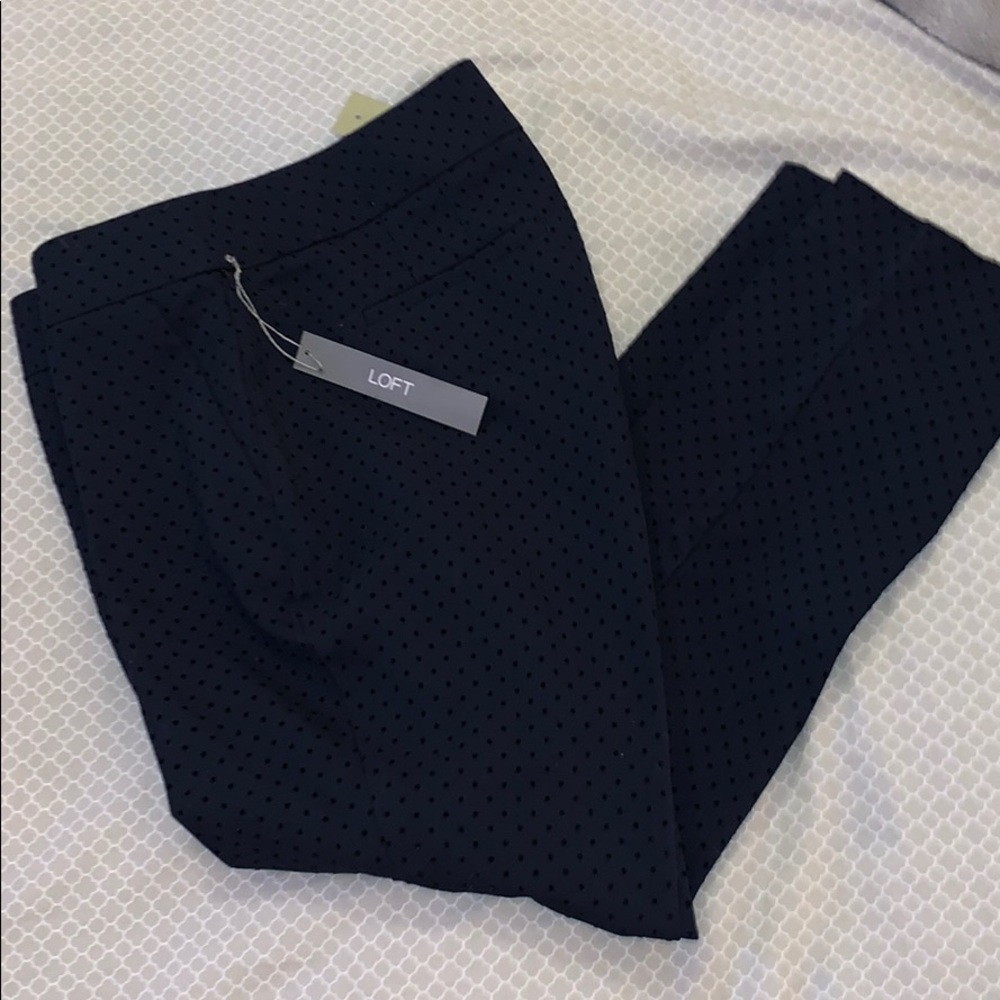 Loft - Navy polka dot dress pants
